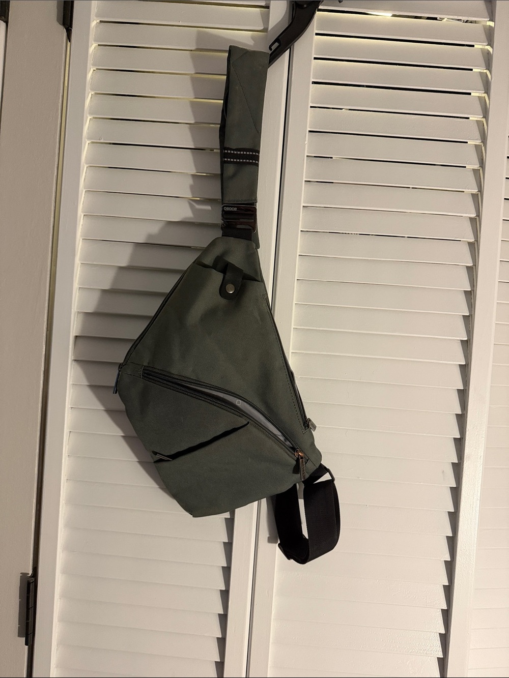 Olive Gray Crossbody Sling Bag for Women - Casual Hands-Free Carry